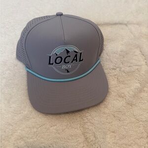 LOCAL BOY Grey and Teal Performance Trucker Hat